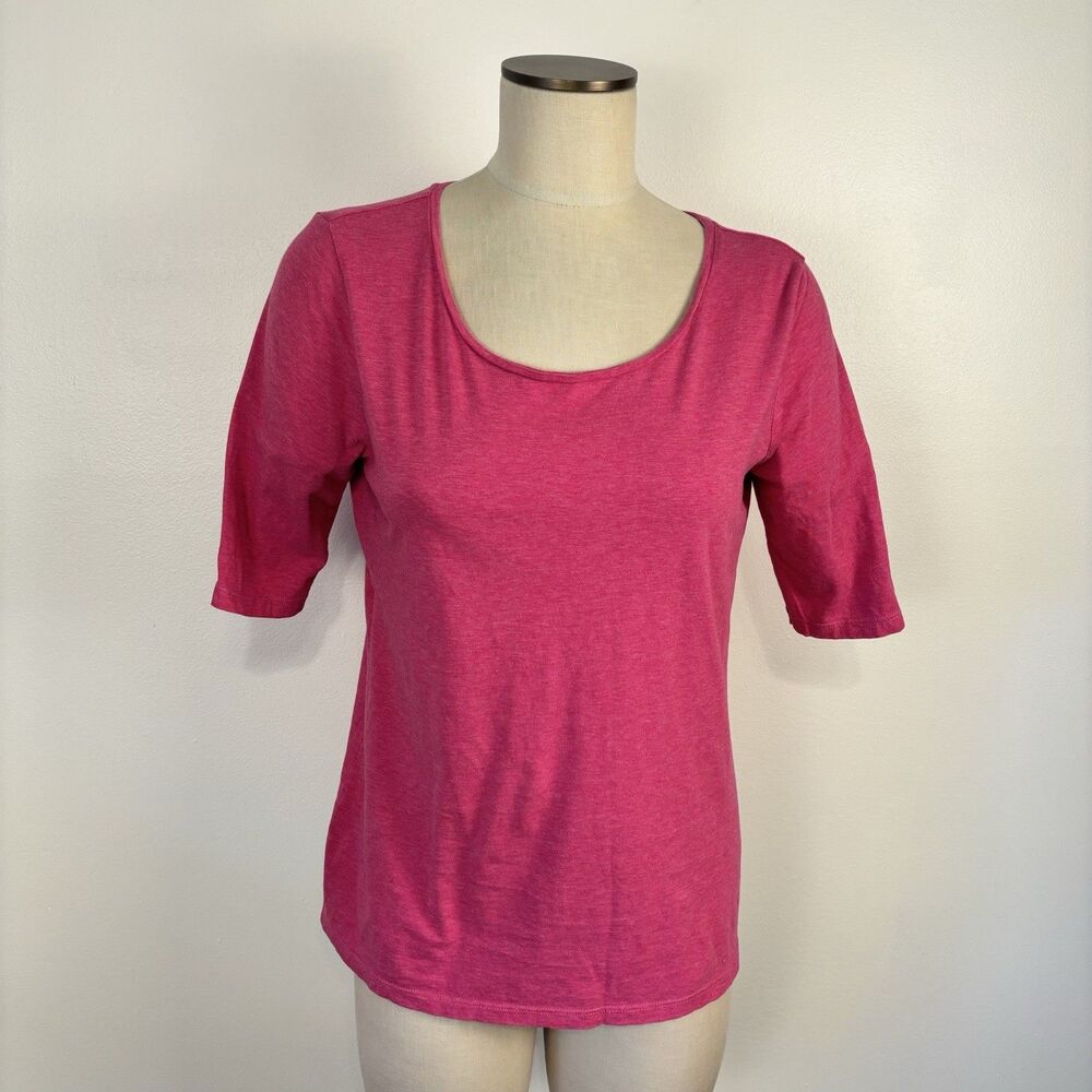 Peruvian Connection Carmel Tee 100% Pima Cotton Pink Size Medium Flaw